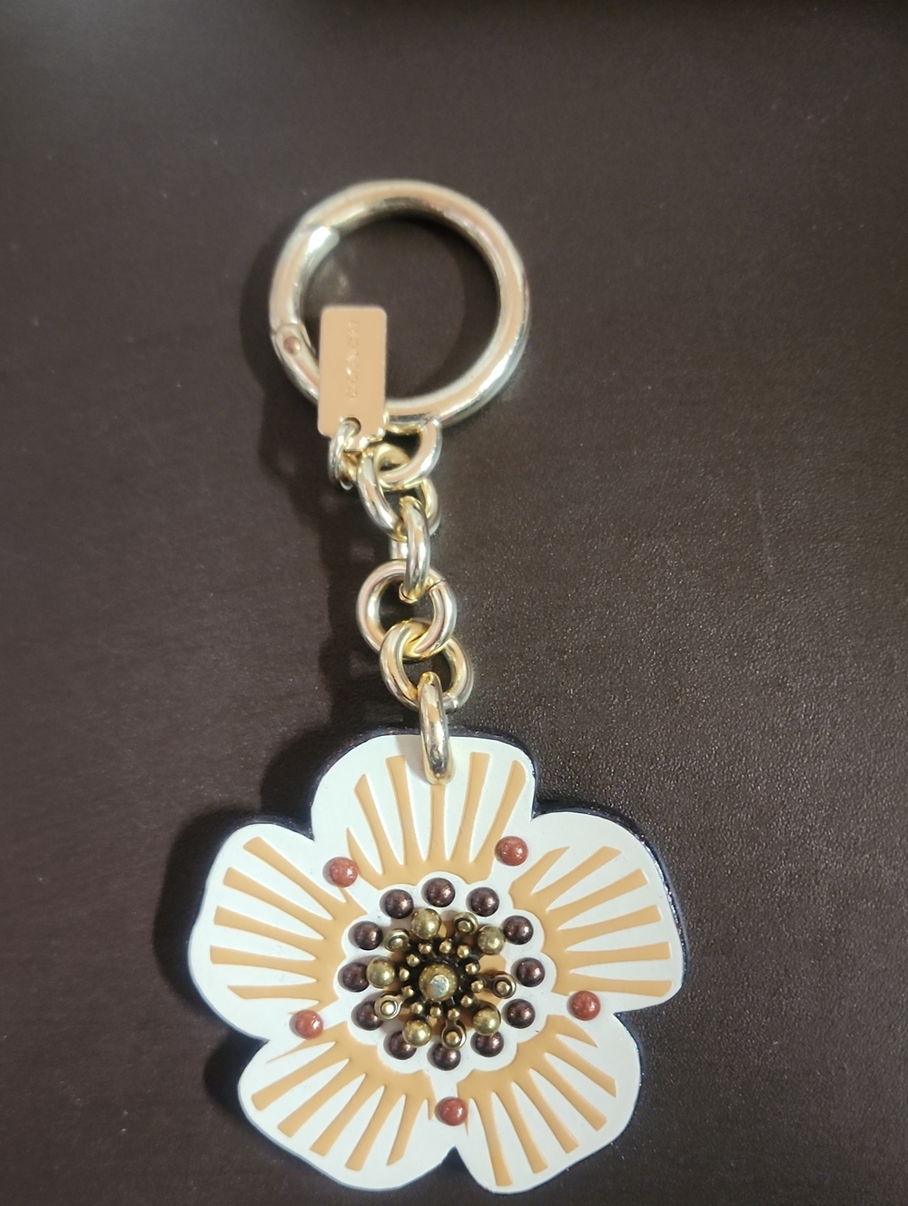 Coach Floral Key Fob with Easy Clip Ring Has Call Out - Picture 8 of 8